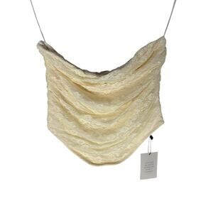 More To Come Floral Lace Strapless Crop Top Coquette Vintage Y2K Fairy Ivory SM